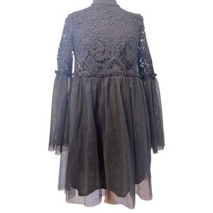 Short black dress with lace top NWT size 10